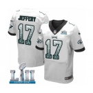 Men's Nike Philadelphia Eagles #17 Alshon Jeffery Elite White Road Drift Fashion Super Bowl LII NFL Jersey