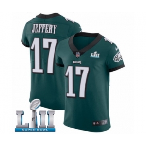 Men's Nike Philadelphia Eagles #17 Alshon Jeffery Midnight Green Team Color Vapor Untouchable Elite Player Super Bowl LII NFL Jersey