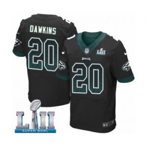 Men's Nike Philadelphia Eagles #20 Brian Dawkins Elite Black Alternate Drift Fashion Super Bowl LII NFL Jersey