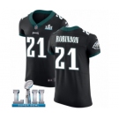 Men's Nike Philadelphia Eagles #21 Patrick Robinson Black Vapor Untouchable Elite Player Super Bowl LII NFL Jersey