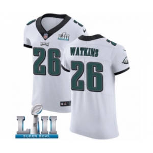 Men's Nike Philadelphia Eagles #26 Jaylen Watkins White Vapor Untouchable Elite Player Super Bowl LII NFL Jersey