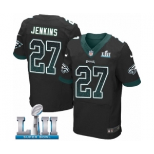 Men's Nike Philadelphia Eagles #27 Malcolm Jenkins Elite Black Alternate Drift Fashion Super Bowl LII NFL Jersey