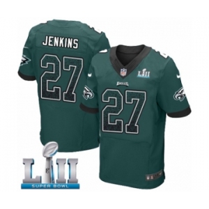Men's Nike Philadelphia Eagles #27 Malcolm Jenkins Elite Midnight Green Home Drift Fashion Super Bowl LII NFL Jersey
