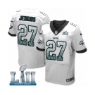 Men's Nike Philadelphia Eagles #27 Malcolm Jenkins Elite White Road Drift Fashion Super Bowl LII NFL Jersey