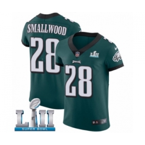 Men's Nike Philadelphia Eagles #28 Wendell Smallwood Midnight Green Team Color Vapor Untouchable Elite Player Super Bowl LII NFL Jersey
