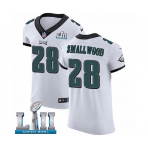 Men's Nike Philadelphia Eagles #28 Wendell Smallwood White Vapor Untouchable Elite Player Super Bowl LII NFL Jersey
