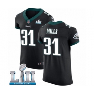 Men's Nike Philadelphia Eagles #31 Jalen Mills Black Vapor Untouchable Elite Player Super Bowl LII NFL Jersey
