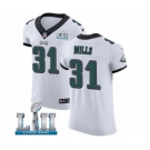 Men's Nike Philadelphia Eagles #31 Jalen Mills White Vapor Untouchable Elite Player Super Bowl LII NFL Jersey