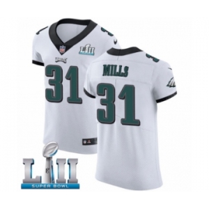 Men's Nike Philadelphia Eagles #31 Jalen Mills White Vapor Untouchable Elite Player Super Bowl LII NFL Jersey