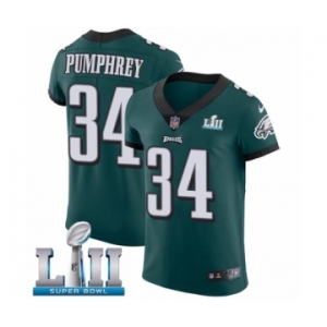 Men's Nike Philadelphia Eagles #34 Donnel Pumphrey Midnight Green Team Color Vapor Untouchable Elite Player Super Bowl LII NFL Jersey