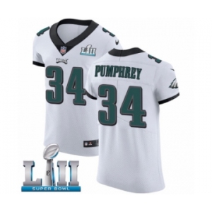 Men's Nike Philadelphia Eagles #34 Donnel Pumphrey White Vapor Untouchable Elite Player Super Bowl LII NFL Jersey