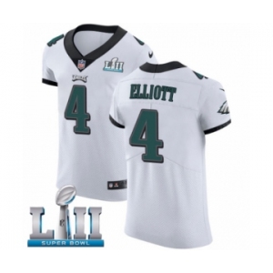 Men's Nike Philadelphia Eagles #4 Jake Elliott White Vapor Untouchable Elite Player Super Bowl LII NFL Jersey