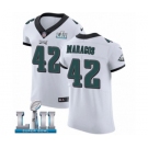 Men's Nike Philadelphia Eagles #42 Chris Maragos White Vapor Untouchable Elite Player Super Bowl LII NFL Jersey