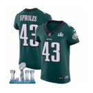 Men's Nike Philadelphia Eagles #43 Darren Sproles Midnight Green Team Color Vapor Untouchable Elite Player Super Bowl LII NFL Jersey