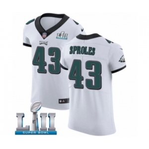 Men's Nike Philadelphia Eagles #43 Darren Sproles White Vapor Untouchable Elite Player Super Bowl LII NFL Jersey
