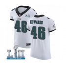Men's Nike Philadelphia Eagles #46 Herman Edwards White Vapor Untouchable Elite Player Super Bowl LII NFL Jersey