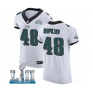 Men's Nike Philadelphia Eagles #48 Wes Hopkins White Vapor Untouchable Elite Player Super Bowl LII NFL Jersey