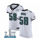 Men's Nike Philadelphia Eagles #58 Jordan Hicks White Vapor Untouchable Elite Player Super Bowl LII NFL Jersey