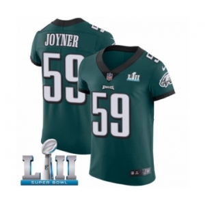 Men's Nike Philadelphia Eagles #59 Seth Joyner Midnight Green Team Color Vapor Untouchable Elite Player Super Bowl LII NFL Jersey