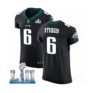 Men's Nike Philadelphia Eagles #6 Caleb Sturgis Black Vapor Untouchable Elite Player Super Bowl LII NFL Jersey