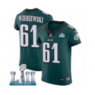 Men's Nike Philadelphia Eagles #61 Stefen Wisniewski Midnight Green Team Color Vapor Untouchable Elite Player Super Bowl LII NFL Jersey