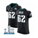 Men's Nike Philadelphia Eagles #62 Jason Kelce Black Vapor Untouchable Elite Player Super Bowl LII NFL Jersey