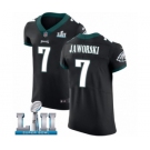 Men's Nike Philadelphia Eagles #7 Ron Jaworski Black Vapor Untouchable Elite Player Super Bowl LII NFL Jersey