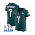 Men's Nike Philadelphia Eagles #7 Ron Jaworski Midnight Green Team Color Vapor Untouchable Elite Player Super Bowl LII NFL Jersey