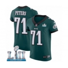 Men's Nike Philadelphia Eagles #71 Jason Peters Midnight Green Team Color Vapor Untouchable Elite Player Super Bowl LII NFL Jersey