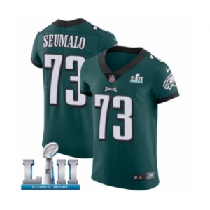 Men's Nike Philadelphia Eagles #73 Isaac Seumalo Midnight Green Team Color Vapor Untouchable Elite Player Super Bowl LII NFL Jersey