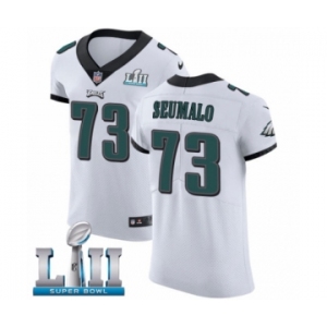 Men's Nike Philadelphia Eagles #73 Isaac Seumalo White Vapor Untouchable Elite Player Super Bowl LII NFL Jersey