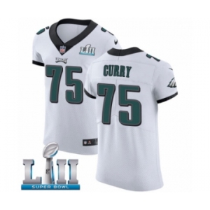 Men's Nike Philadelphia Eagles #75 Vinny Curry White Vapor Untouchable Elite Player Super Bowl LII NFL Jersey