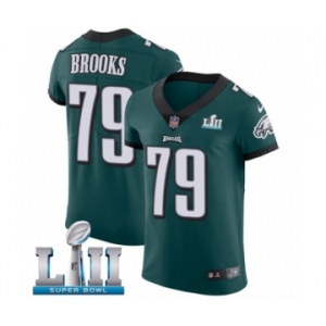 Men's Nike Philadelphia Eagles #79 Brandon Brooks Midnight Green Team Color Vapor Untouchable Elite Player Super Bowl LII NFL Jersey