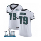 Men's Nike Philadelphia Eagles #79 Brandon Brooks White Vapor Untouchable Elite Player Super Bowl LII NFL Jersey