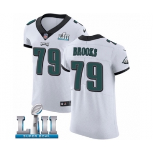 Men's Nike Philadelphia Eagles #79 Brandon Brooks White Vapor Untouchable Elite Player Super Bowl LII NFL Jersey