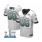 Men's Nike Philadelphia Eagles #86 Zach Ertz Elite White Road Drift Fashion Super Bowl LII NFL Jersey