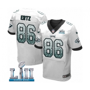 Men's Nike Philadelphia Eagles #86 Zach Ertz Elite White Road Drift Fashion Super Bowl LII NFL Jersey