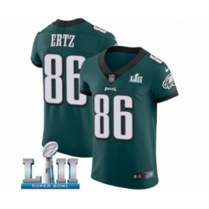 Men's Nike Philadelphia Eagles #86 Zach Ertz Midnight Green Team Color Vapor Untouchable Elite Player Super Bowl LII NFL Jersey