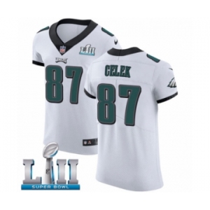 Men's Nike Philadelphia Eagles #87 Brent Celek White Vapor Untouchable Elite Player Super Bowl LII NFL Jersey