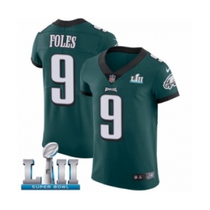 Men's Nike Philadelphia Eagles #9 Nick Foles Midnight Green Team Color Vapor Untouchable Elite Player Super Bowl LII NFL Jersey