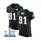 Men's Nike Philadelphia Eagles #91 Fletcher Cox Black Vapor Untouchable Elite Player Super Bowl LII NFL Jersey