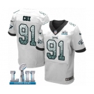 Men's Nike Philadelphia Eagles #91 Fletcher Cox Elite White Road Drift Fashion Super Bowl LII NFL Jersey