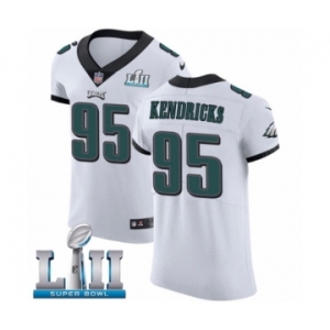 Men's Nike Philadelphia Eagles #95 Mychal Kendricks White Vapor Untouchable Elite Player Super Bowl LII NFL Jersey