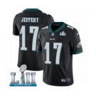 Men's Nike Philadelphia Eagles #17 Alshon Jeffery Black Alternate Vapor Untouchable Limited Player Super Bowl LII NFL Jersey