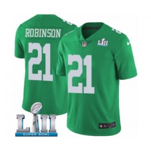 Men's Nike Philadelphia Eagles #21 Patrick Robinson Limited Green Rush Vapor Untouchable Super Bowl LII NFL Jersey