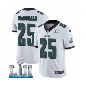 Men's Nike Philadelphia Eagles #25 Tommy McDonald White Vapor Untouchable Limited Player Super Bowl LII NFL Jersey