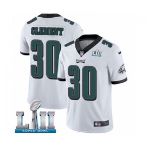 Men's Nike Philadelphia Eagles #30 Corey Clement White Vapor Untouchable Limited Player Super Bowl LII NFL Jersey