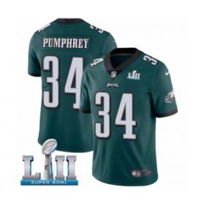 Men's Nike Philadelphia Eagles #34 Donnel Pumphrey Midnight Green Team Color Vapor Untouchable Limited Player Super Bowl LII NFL Jersey