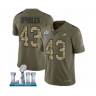 Men's Nike Philadelphia Eagles #43 Darren Sproles Limited Olive Camo 2017 Salute to Service Super Bowl LII NFL Jersey