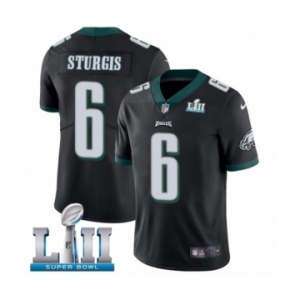 Men's Nike Philadelphia Eagles #6 Caleb Sturgis Black Alternate Vapor Untouchable Limited Player Super Bowl LII NFL Jersey